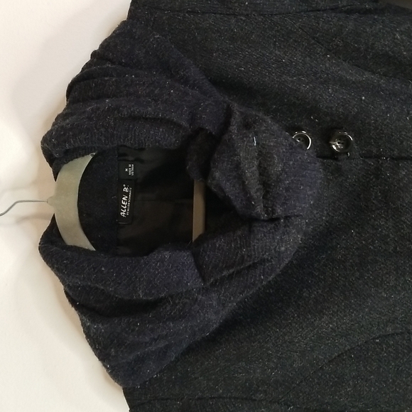 Allen B. by Allen Schwartz black wool coat tie waist size Medium EUC 🎯 - Picture 10 of 10